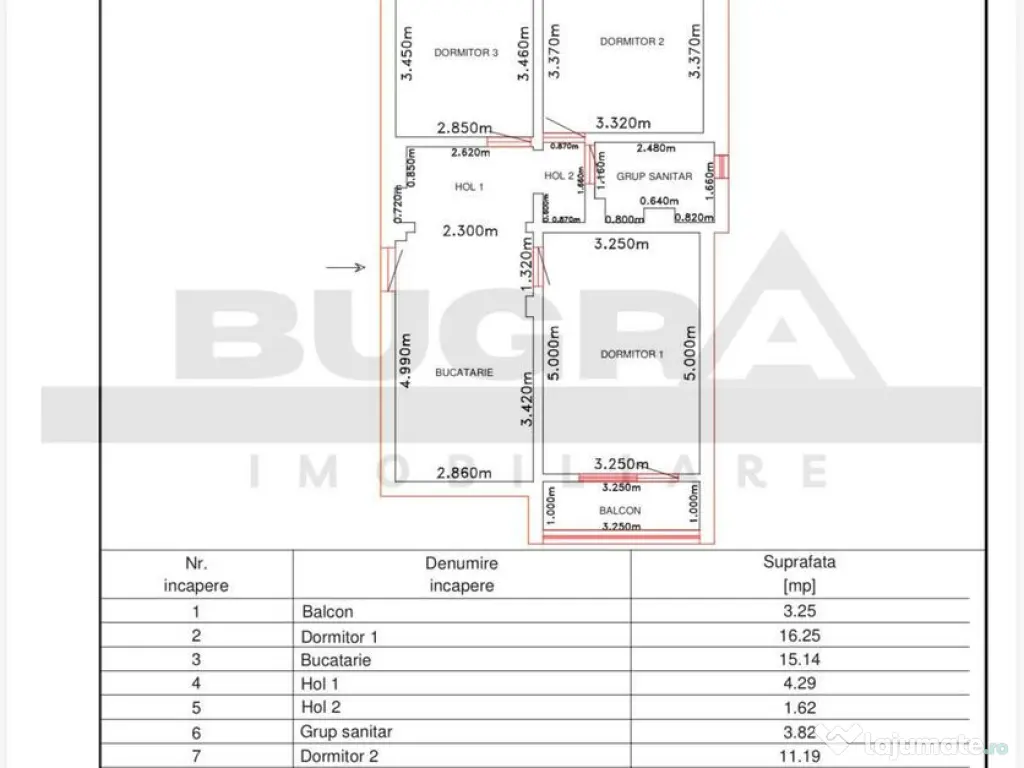 Apartament 3 camere decomandate, 62 mp, Piata Zorilor