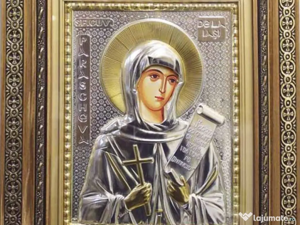 Icoane Argintate-SF Paraschieva,SF Vasile,SF Treime si alti Sfinti Relief 3 D