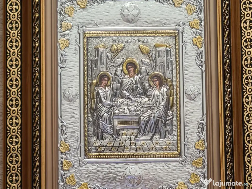 Icoane Argintate-SF Paraschieva,SF Vasile,SF Treime si alti Sfinti Relief 3 D