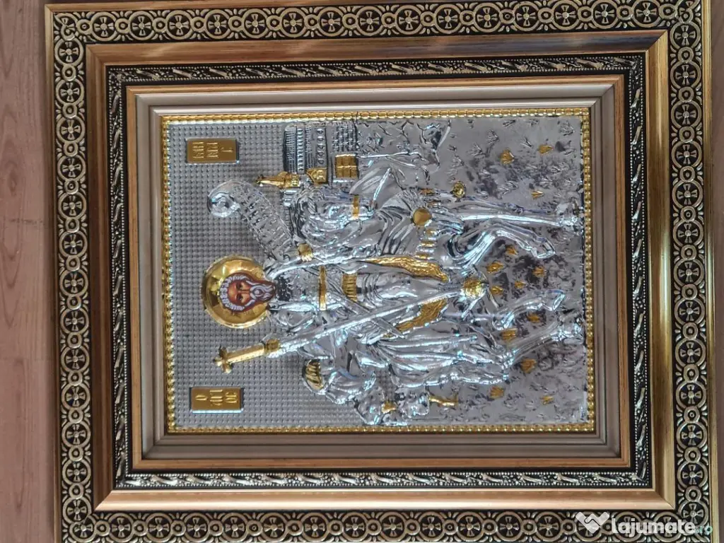 Icoane Argintate-SF Paraschieva,SF Vasile,SF Treime si alti Sfinti Relief 3 D