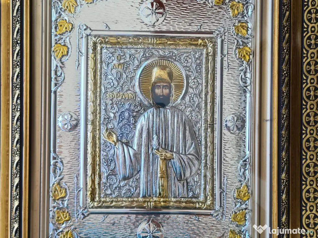 Icoane Argintate-SF Paraschieva,SF Vasile,SF Treime si alti Sfinti Relief 3 D