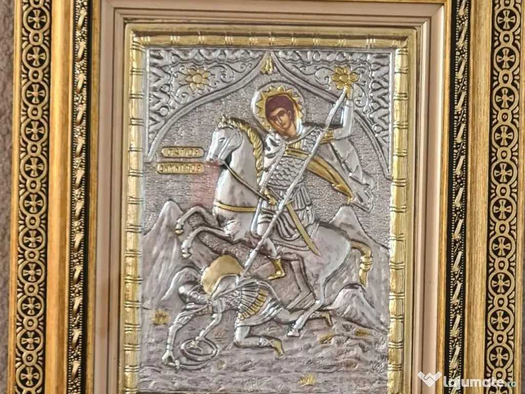 Icoane Argintate-SF Nicolae,SF Treime,SF Andrei,si alti Sfinti Relief 3 D 