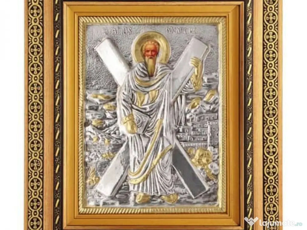 Icoane Argintate-SF Nicolae,SF Treime,SF Andrei,si alti Sfinti Relief 3 D 