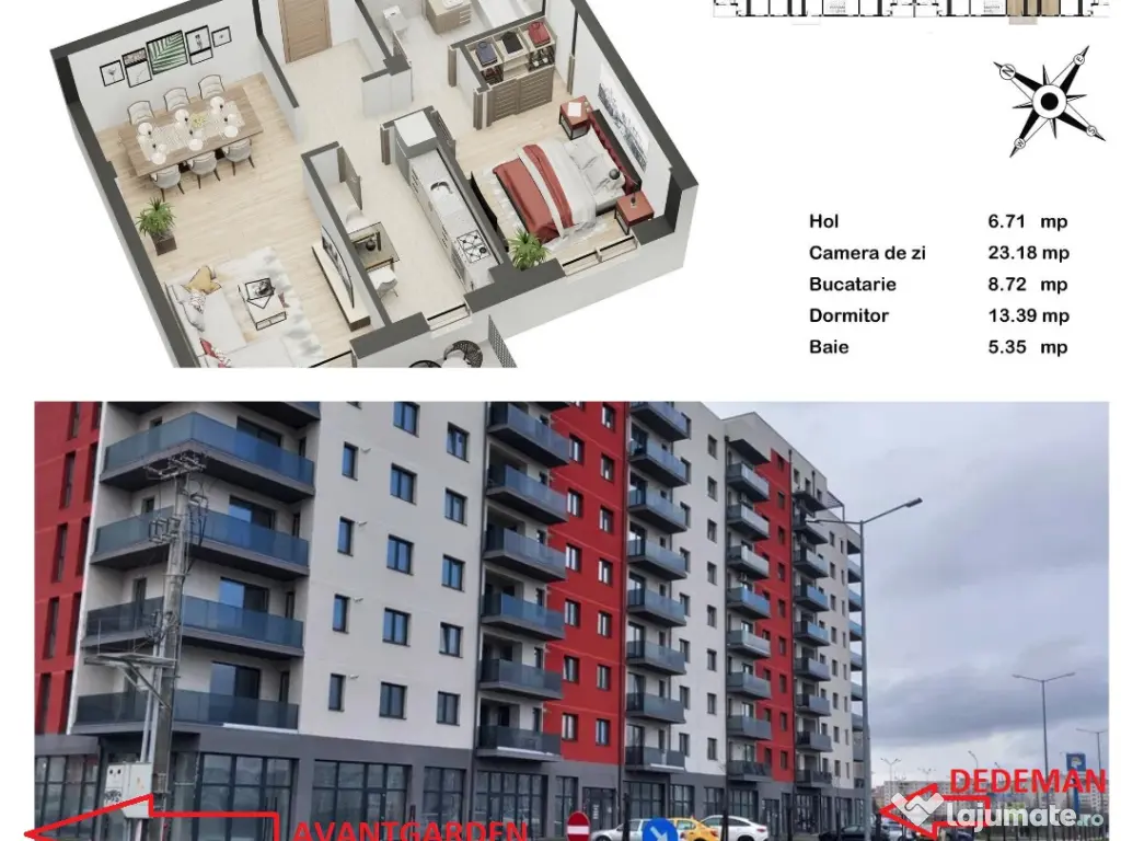 Zona Avantgarden-Doamna Stanca 2 camere oferit de Proprietar