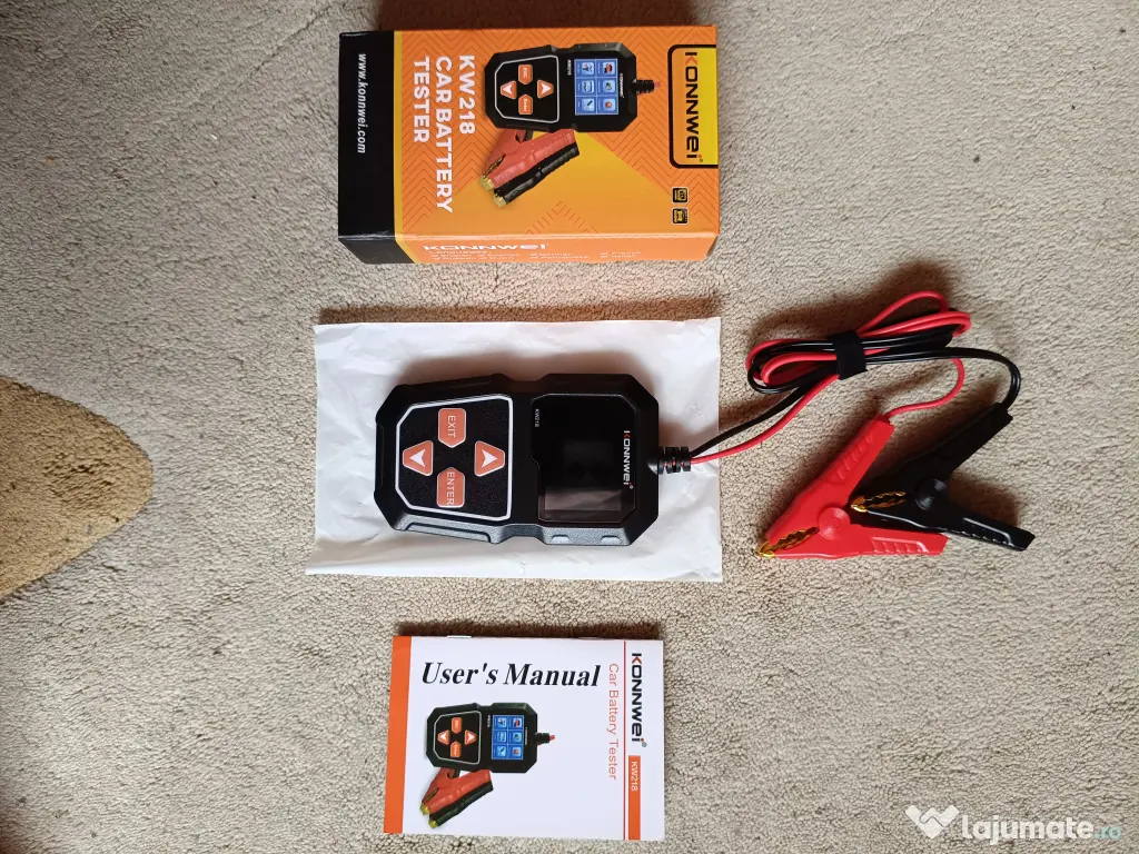 Analizor Baterie Auto KONNWEI KW218 - 6/12V, 100-2000CCA, 2-220Ah - NOU, SIGILAT 