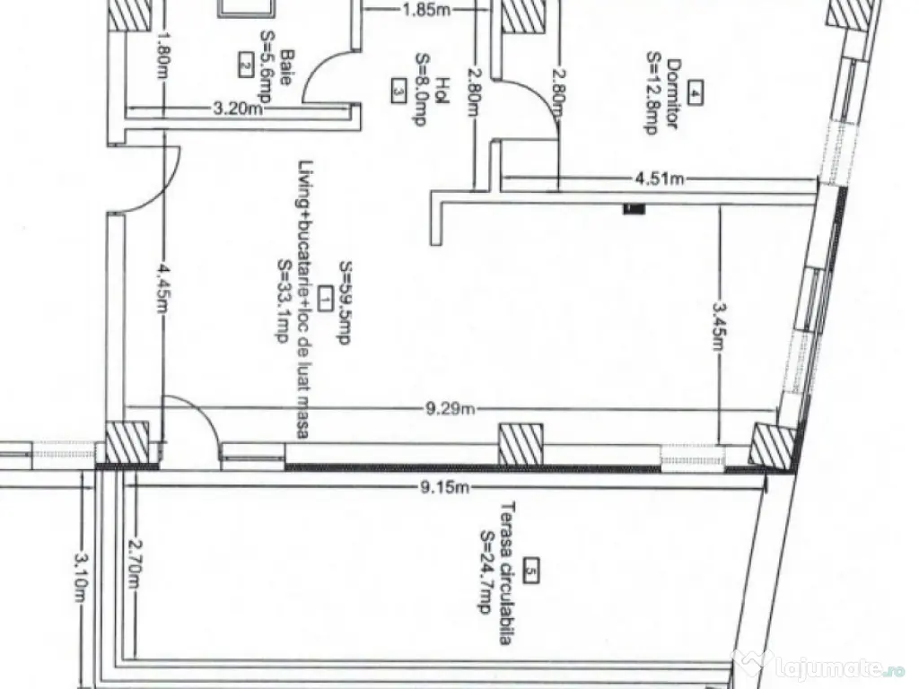 Apartament 2 camere, 59.5mp, bloc nou, zona Corneliu Coposu 