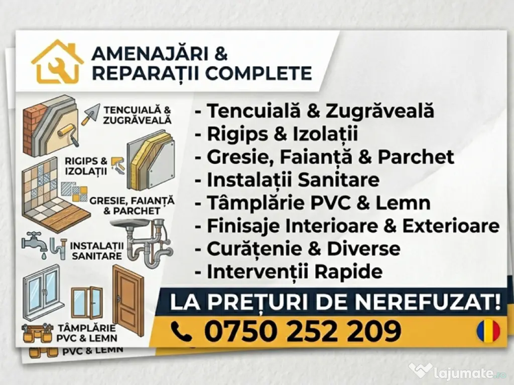 Amenajări Interioare/Exterioare - Preț Corect Buzău.