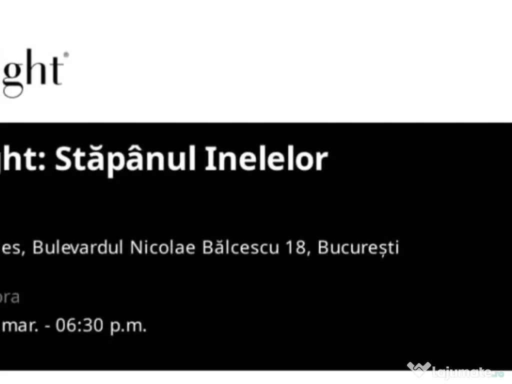 Bilet la Candle Light: Stăpânul Inelelor / Lord of The Rings 