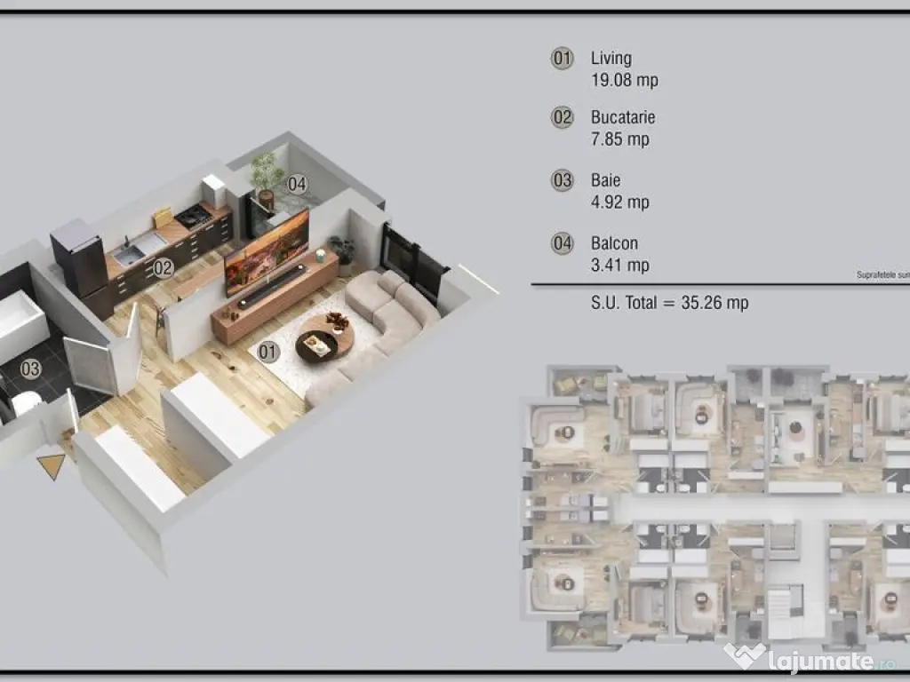 Garsoniera in zona Militari Residence finalizare aprilie ...