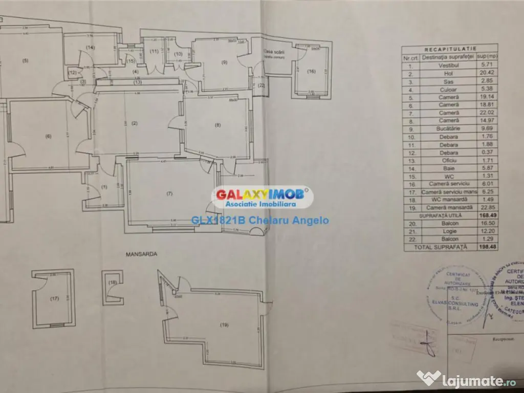Unirii apartament 7 camere,suprafata utila 198 mp,stare bun# 