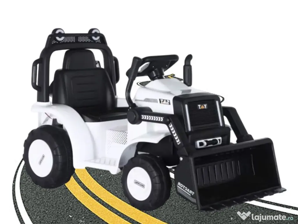 Excavator electric Kinderauto BJYT1066 60W 6V cu telecomanda White 