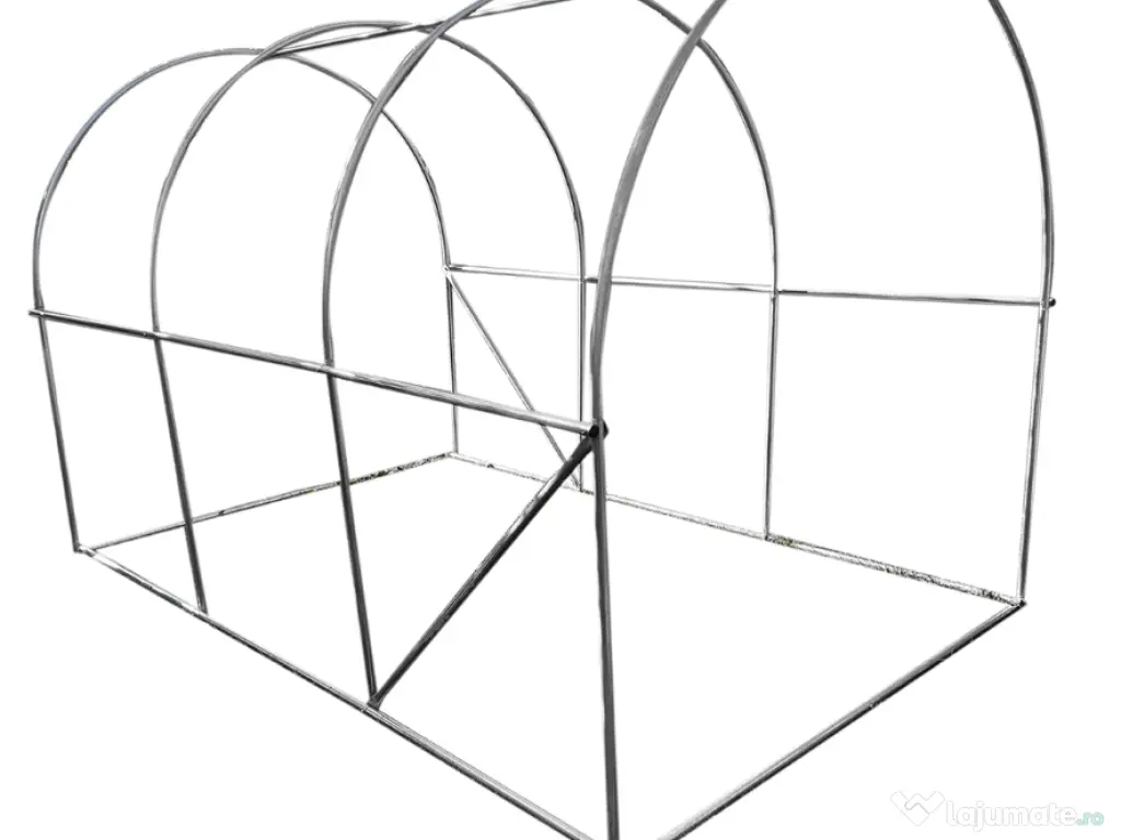 Sera Solar Gradina Tunel Cadru Otel Folie Polietilena Flori Legume Plante 3x2x2m 