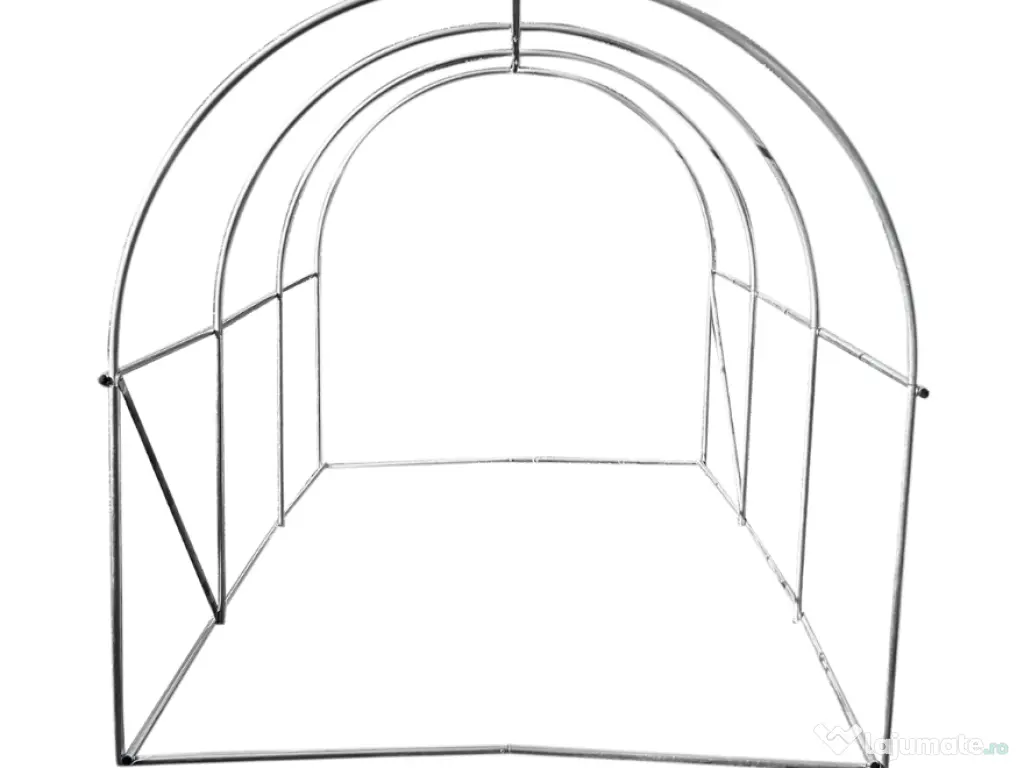 Sera Solar Gradina Tunel Cadru Otel Folie Polietilena Flori Legume Plante 3x2x2m 