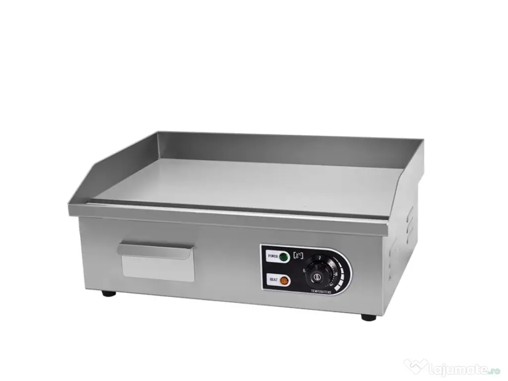 Grill electric cu plita neteda 50 cm din otel inoxidabil 