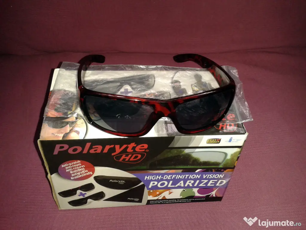 Ochelari de soare HD, Polarizati, Unisex, maro 