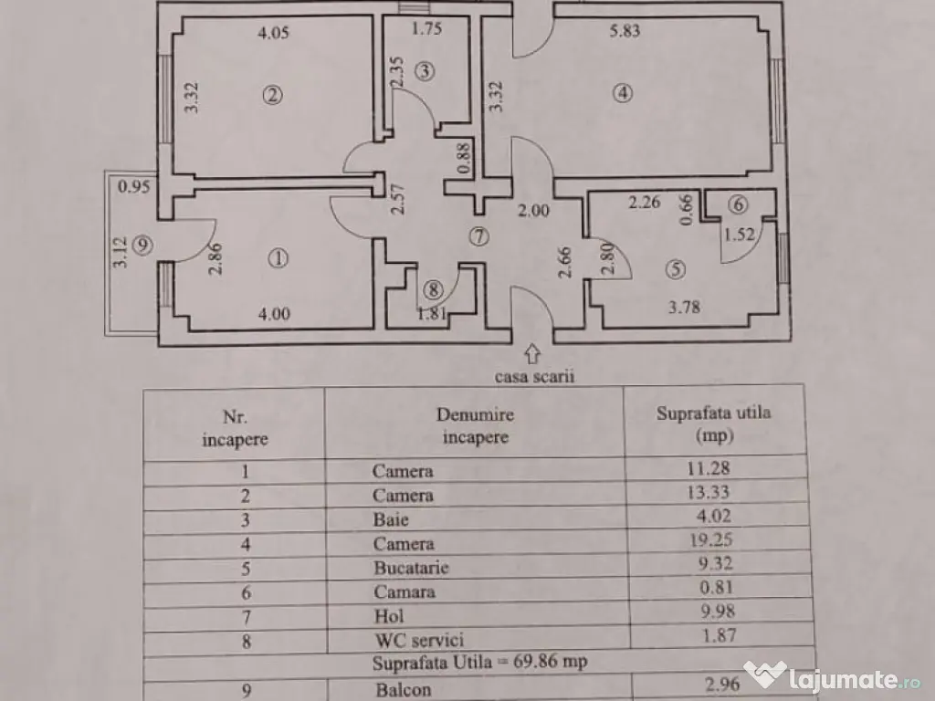 - Apartament 3 camere, suprafata 75mp, Calarasilor Viziru 3 