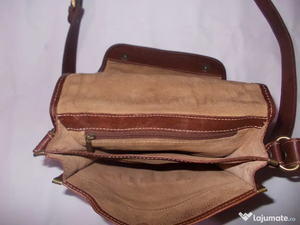 Borseta barbat piele naturala bivol vaca vita geanta medie 29cm Italy,Poze reale 