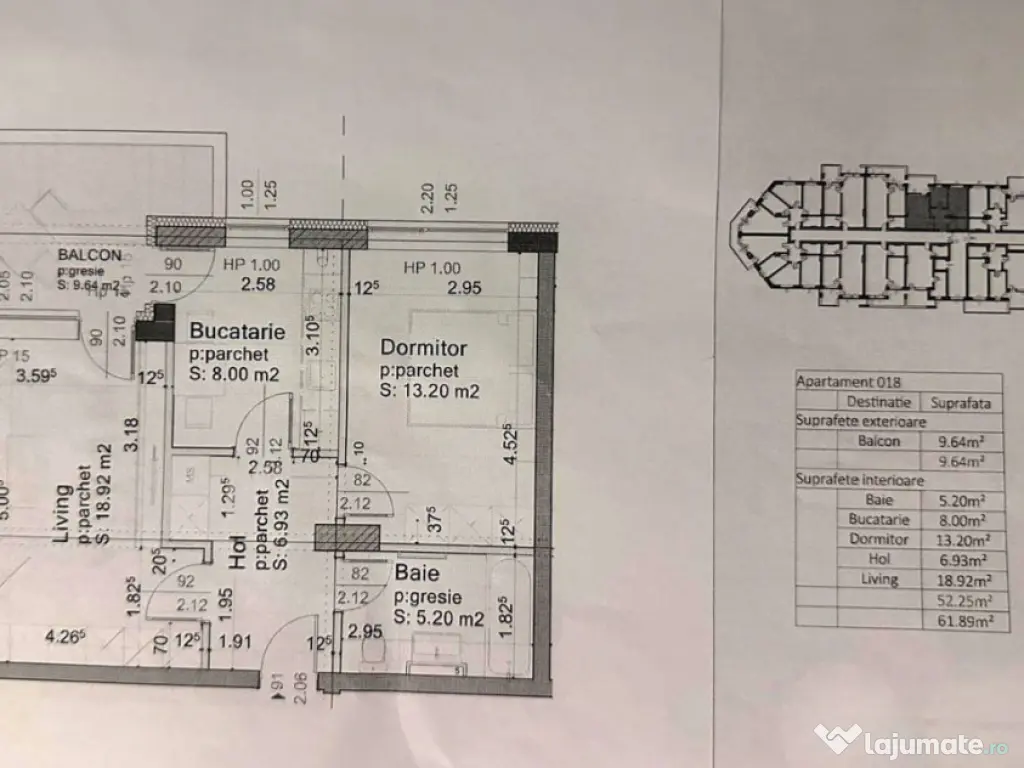 Apartament 2 Camere Decomandat 62MP TOTAL 