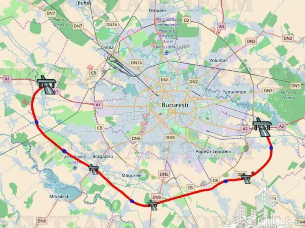 Teren intravilan 50000 mp, Cernica autostrada Bucuresti-Cons 