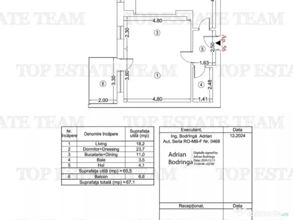 Apartament de 2 camere, cu finisaje premium, 67.1mp, toate u 