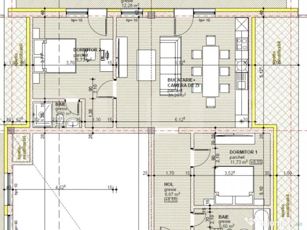 Apartament 3 camere, 80,93 mp, bloc nou, zona Libertatii 