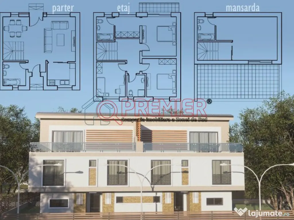 Popesti Leordeni - Str Scolii - Vila premium 120mp curte 