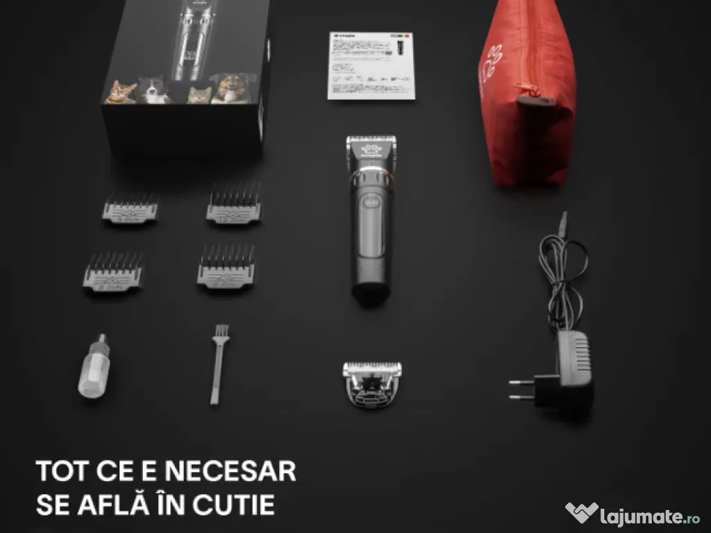 Masina Aparat Tuns Profesionala LED Lama Ceramica Acumulator Caini Pisici 