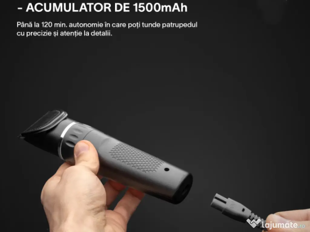 Masina Aparat Tuns Profesionala LED Lama Ceramica Acumulator Caini Pisici 