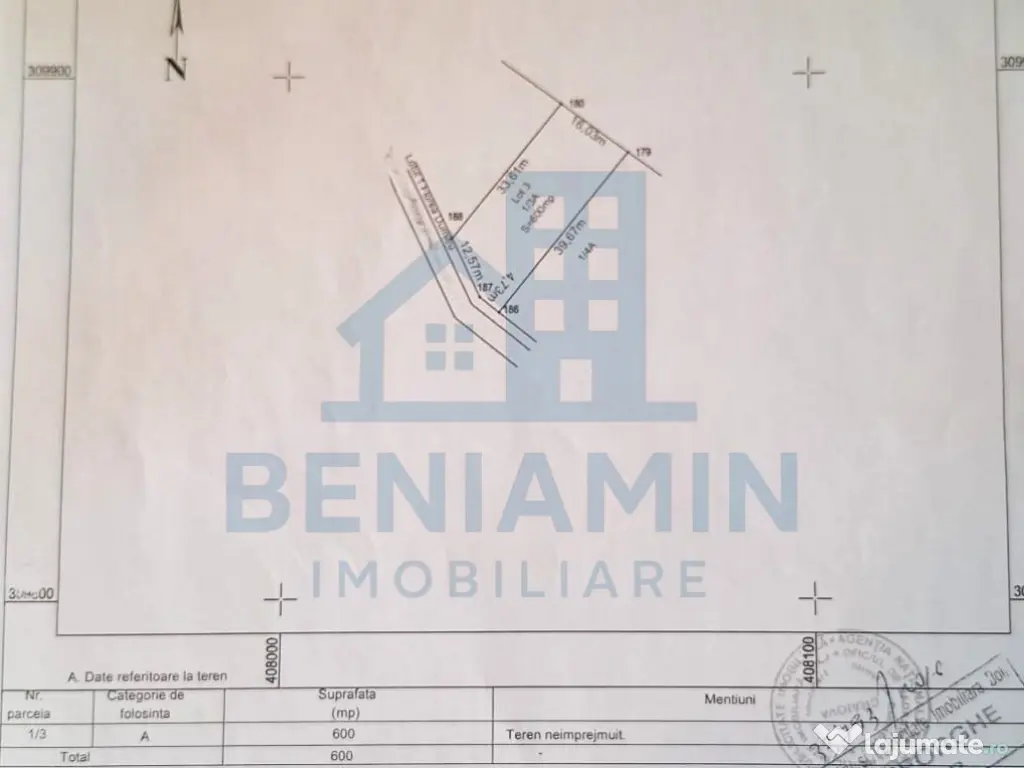 Teren intravilan - 600mp - posibilitate exindere - Selgros 