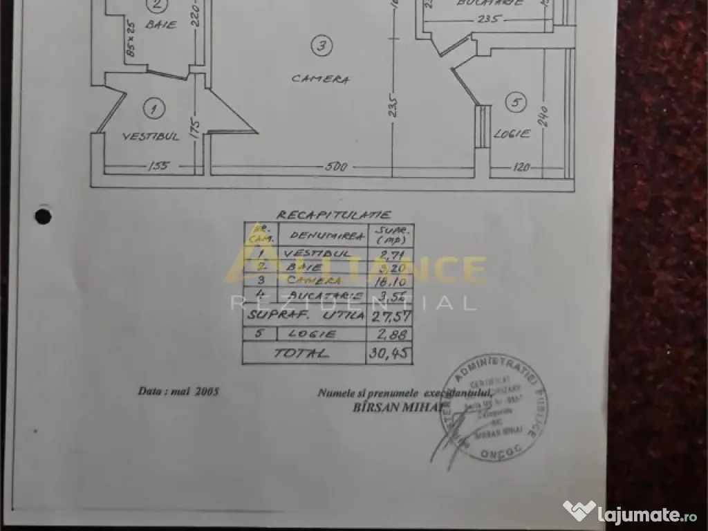 Metrou Costin Georgian 3 Min Garsoniera 30 mp 