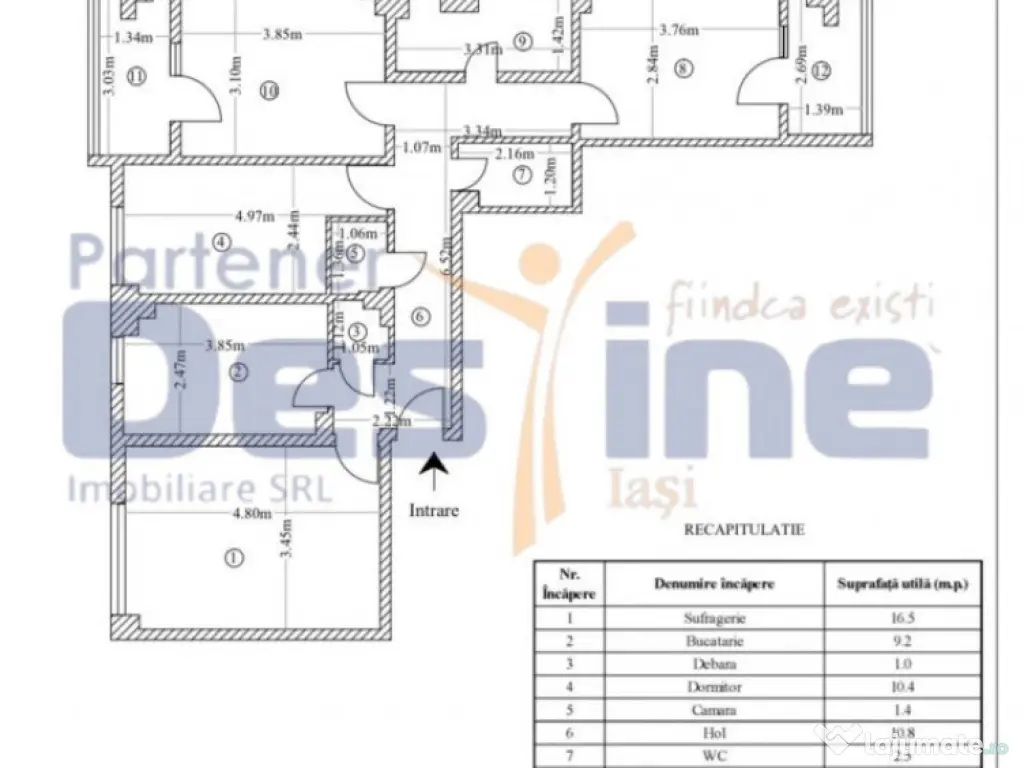 Apartament 4 camere, decomandat, Galata, 164.500 euro 
