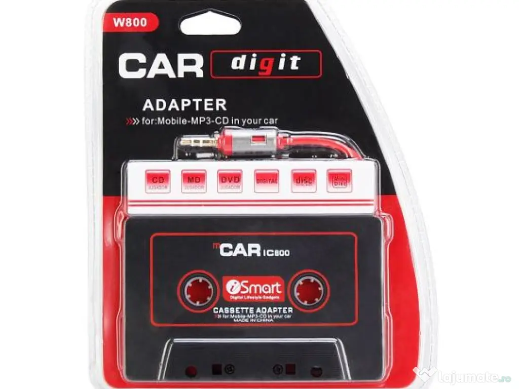 Caseta adaptor audio jack 3,5mm, AUX, pentru casetofon auto 