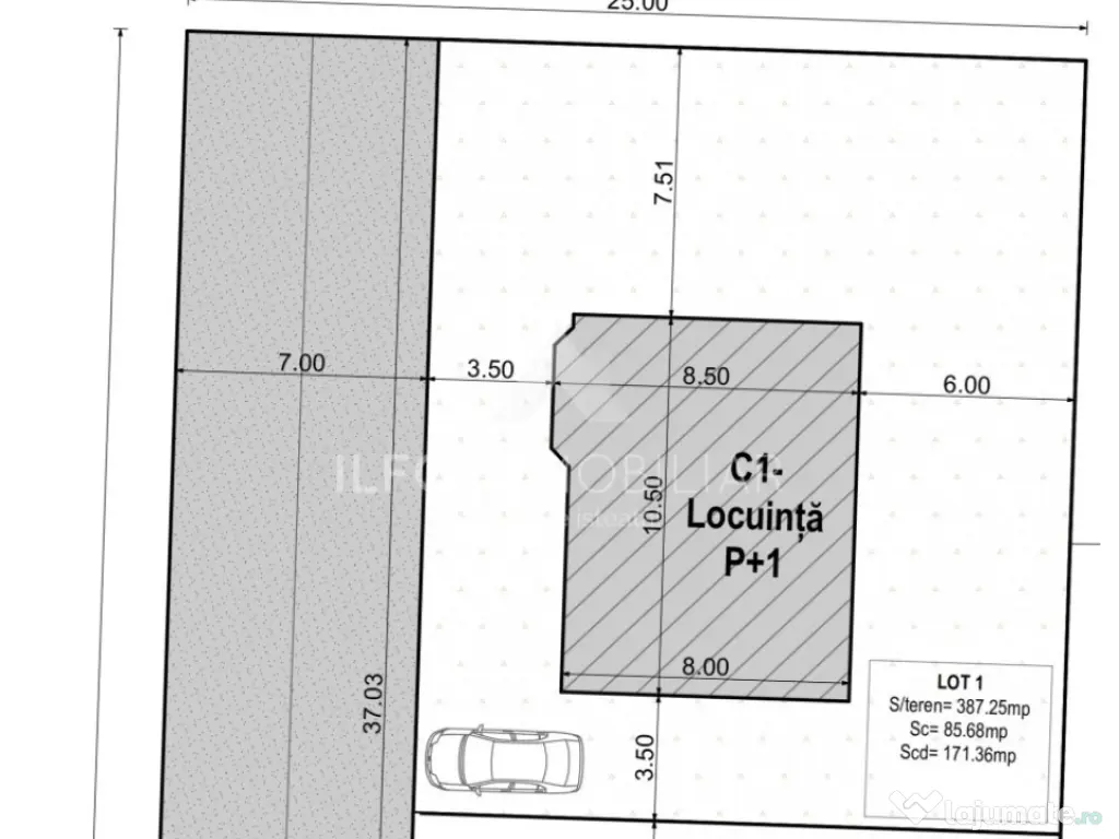 Vilă superbă P+1 Tunari 171mp, 4 camere, curte proprie, 46 