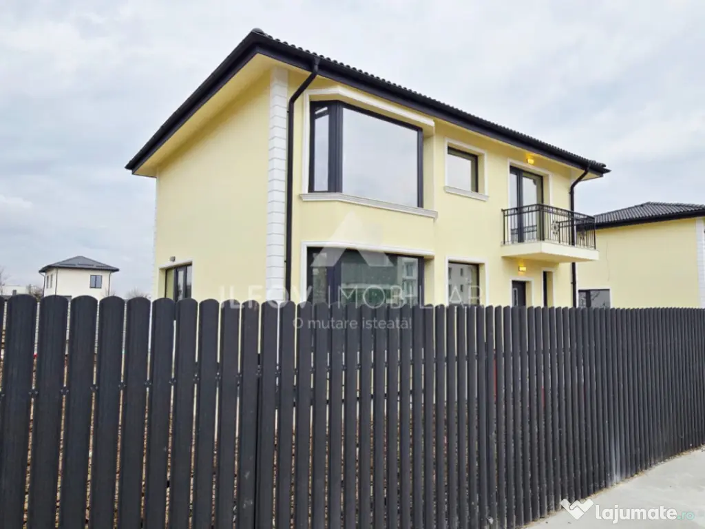 Vilă superbă P+1 Tunari 171mp, 4 camere, curte proprie, 46 