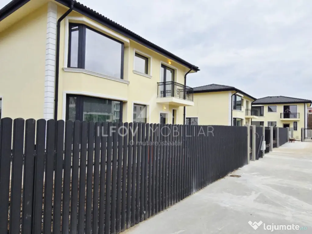 Vilă superbă P+1 Tunari 171mp, 4 camere, curte proprie, 46 