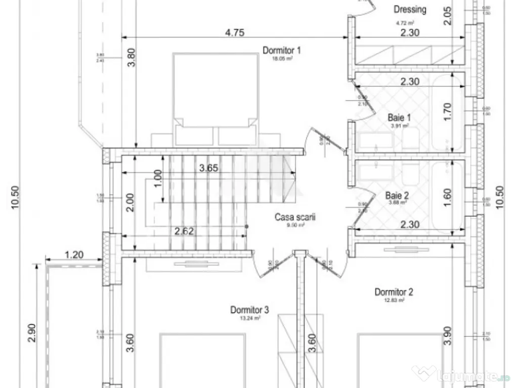 Vilă superbă P+1 Tunari 171mp, 4 camere, curte proprie, 46 