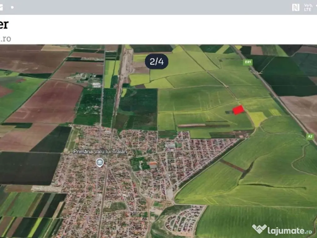 8500mp intravilan arabil Valul Traian,Str. București, 86 m deschidere