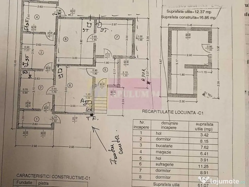 Casa demolabilă cu teren de vanzare in Breaza