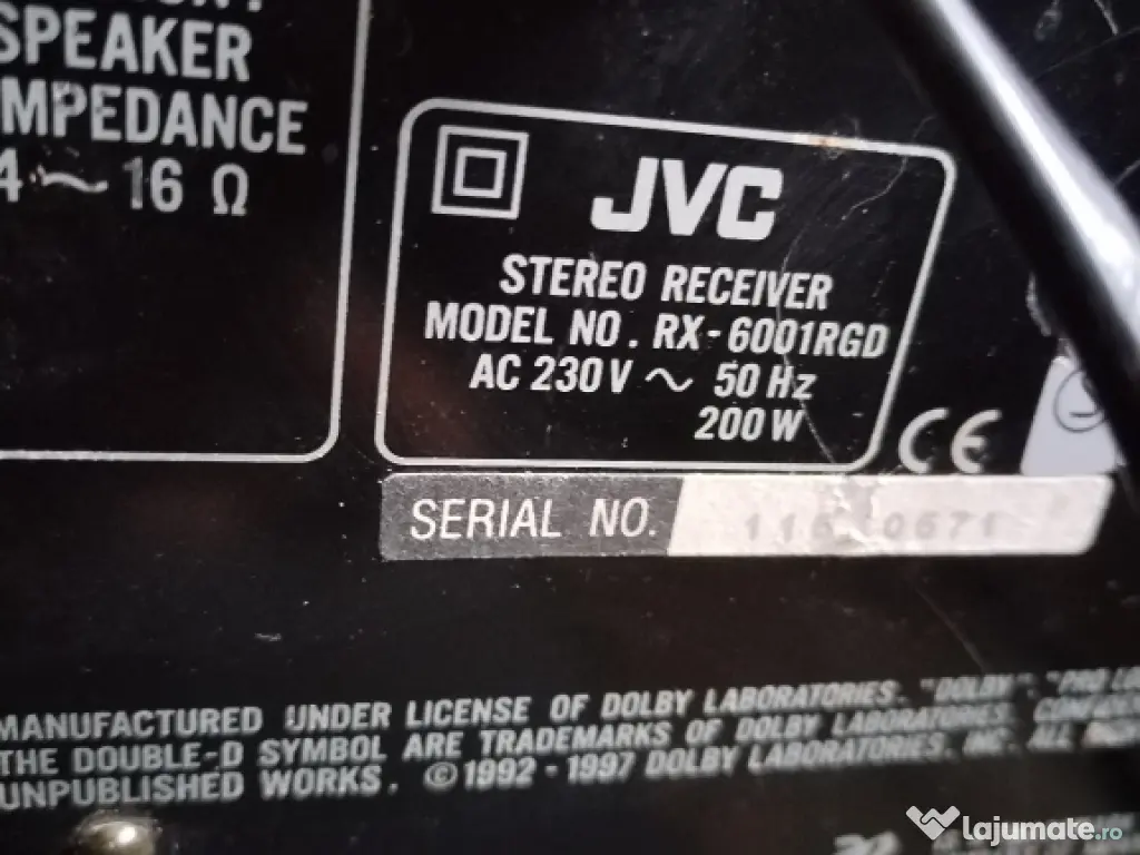 Amplituner JVC RX-6001R stereo 