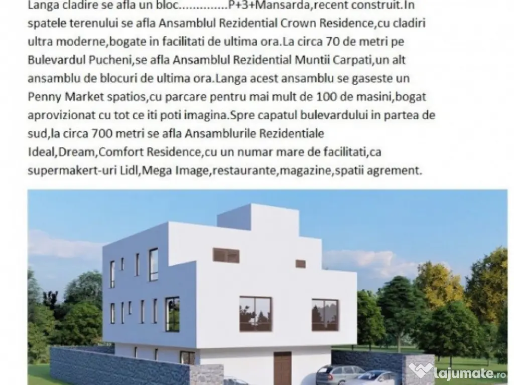 Confort Urban-Pucheni | Teren | 428mp | P+1+2R | 428.000 eu 