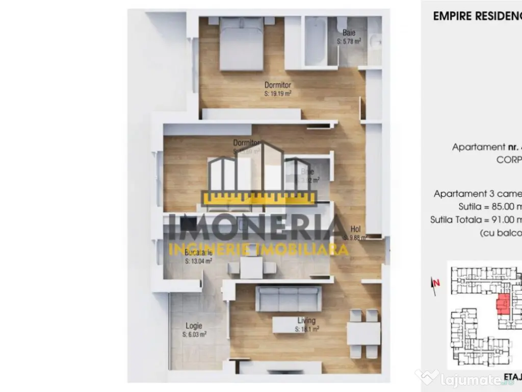 Empire Tornadei 2 – Comision 0% – 3 camere premium 