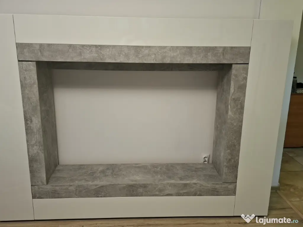 Mobila Living moderna cu aspect de semineu 