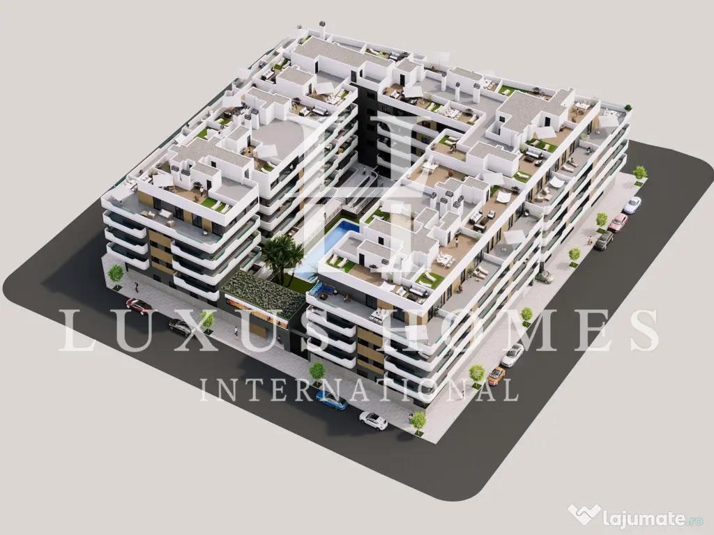 Apartament la parter, cu o terasă, piscină, într-o locație excelentă 