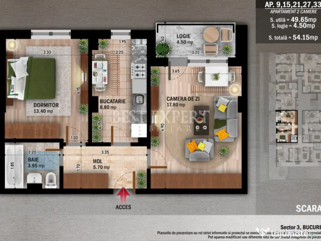 PROMO Apartament 2 camere decomandate Titan Sector 3 Etaj In 