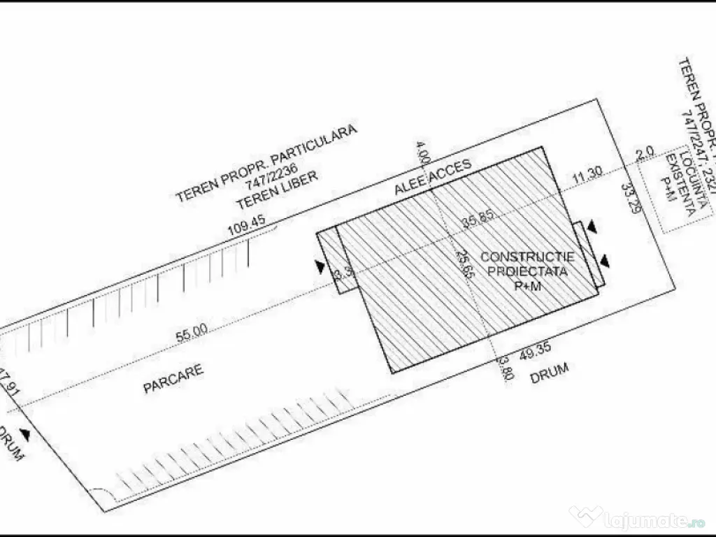 Teren cu autorizatie de constructie, 6500 mp teren, 1000 mp