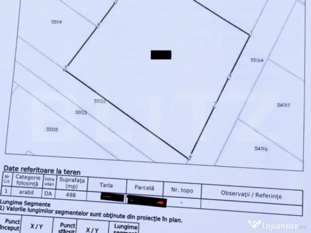 Teren intravilan de 498 mp in Burdujeni