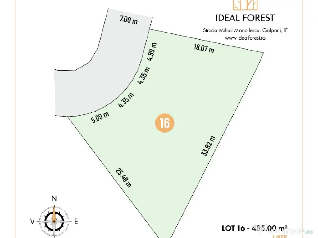 Ideal Forest - VINDEM LOT 16 - 485 m2-deschidere Padurea Snagov 