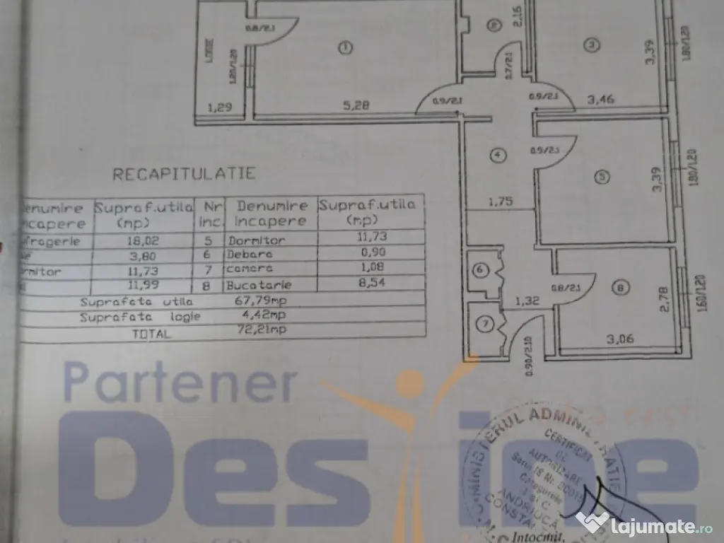 Apartament 3 camere Decomandat, 72 mp, Zona MIRCEA CEL BATRA