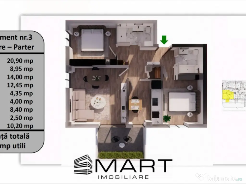 Apartament 3 camere lux, 75mp utili + 10mp Balcon, zona Trac