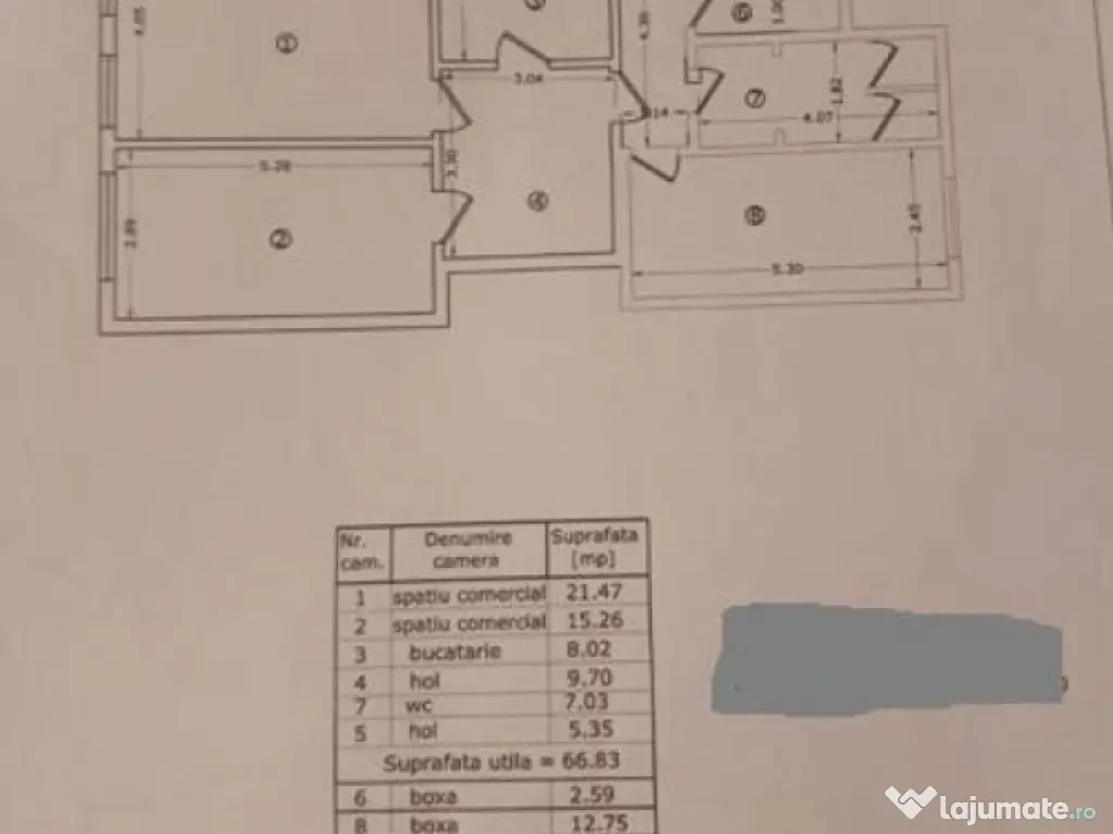 Zona Romana Amzei Demisol 82 mp fost Club curte